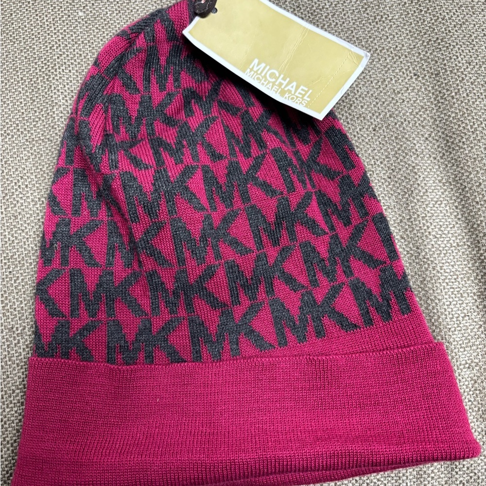 Michael Kors Pink and gray Knit Beanie